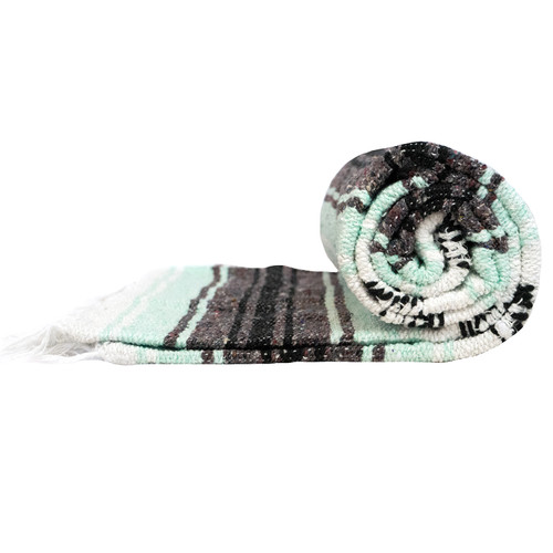 Yoga Mexican Blanket - Light Green - Traditional Yoga Mexican Blanket - Light Green - Traditional