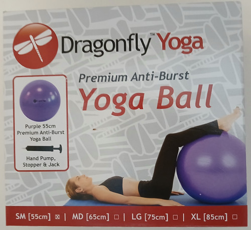 Yoga Premium Swiss Ball - Dragonfly - Purple - 55cm Yoga Premium Swiss Ball - Dragonfly - Purple - 55cm