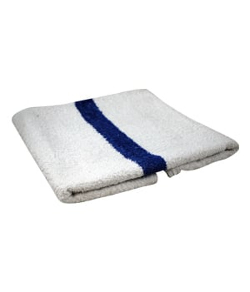 Yoga Towel - White With Blue Stripe - Small Studio Towel - 68xm X 40cm Yoga Towel - White With Blue Stripe - Small Studio Towel - 68xm X 40cm