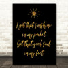 Black & Gold Can't Stop The Feeling Justin Timberlake Song Lyric Quote Print