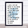 Blue Rappers Delight Black & White I Said Hip Hop Song Lyric Quote Print