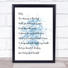 Blue White & Black Ed Sheeran Perfect Song Lyric Quote Print