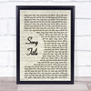 MaRynn Taylor Vintage Script Any Song Lyrics Custom Wall Art Music Lyrics Poster Print, Framed Print Or Canvas