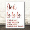 Rose Gold The Fugees Ooh La La La Song Lyric Quote Print