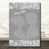 Any Song Lyrics Custom Grey Burlap & Lace Personalised Lyrics Print