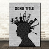 Any Song Custom Musical Instrument Mohawk Personalised Lyrics Print