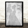 Any Song Lyrics Custom Lesbian Couple Two Women Dancing Grey Song Lyric Print