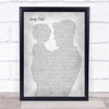 Any Song Lyrics Custom Father & Child Grey Song Lyric Print