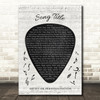 Guitar Pick Plectrum Any Song Lyric Personalised Music Wall Art Print