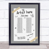 Concert Setlist Poster Print Canvas Grey Doodle - Any Artist, Date, Gig, Venue