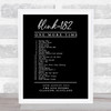 Blink-182 - Concert Setlist Gig Poster Print Canvas Black & White - The OVO Hydro Glasgow Scotland - Aug 30th 2024