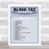 Blink-182 - Concert Setlist Gig Poster Print Canvas Blue - The OVO Hydro Glasgow Scotland - Aug 30th 2024