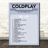 Coldplay - Concert Setlist Gig Poster Print Canvas Blue - Croke Park Dublin Ireland - Sept 2nd 2024