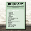 Blink-182 - Concert Setlist Gig Poster Print Canvas Green - The OVO Hydro Glasgow Scotland - Aug 30th 2024