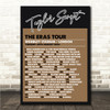 Taylor Swift - Concert Setlist Gig Poster Print Canvas Brown - Wembley London England - Aug 20 2024