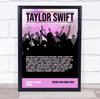 Taylor Swift - Concert Setlist Gig Poster Print Canvas Pink Concert - Wembley London England - Aug 20 2024