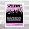 Taylor Swift - Concert Setlist Gig Poster Print Canvas Pink Concert - Wembley London England - Aug 20 2024