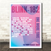 Blink-182 - Concert Setlist Gig Poster Print Canvas Pink Purple - The OVO Hydro Glasgow Scotland - Aug 30th 2024