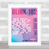 Blink-182 - Concert Setlist Gig Poster Print Canvas Pink Purple - The OVO Hydro Glasgow Scotland - Aug 30th 2024