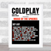 Coldplay - Concert Setlist Gig Poster Print Canvas Black Red - Croke Park Dublin Ireland - Sept 2nd 2024