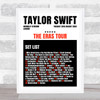 Taylor Swift - Concert Setlist Gig Poster Print Canvas Black Red - Wembley London England - Aug 20 2024