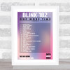Blink-182 - Concert Setlist Gig Poster Print Canvas Purple Pink - The OVO Hydro Glasgow Scotland - Aug 30th 2024