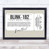 Blink-182 - Concert Setlist Gig Poster Print Canvas White Ticket - The OVO Hydro Glasgow Scotland - Aug 30th 2024