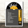 Adele - Concert Setlist Poster Print Canvas Grey Vinyl - Sonderfreifläche Messe - Aug 24th 2024