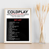 Coldplay - Concert Setlist Gig Poster Print Canvas Black White Red - Croke Park Dublin Ireland - Sept 2nd 2024
