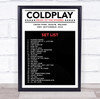 Coldplay - Concert Setlist Gig Poster Print Canvas Black White Red - Croke Park Dublin Ireland - Sept 2nd 2024