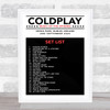 Coldplay - Concert Setlist Gig Poster Print Canvas Black White Red - Croke Park Dublin Ireland - Sept 2nd 2024
