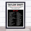 Taylor Swift - Concert Setlist Gig Poster Print Canvas Black White Red - Wembley London England - Aug 20 2024
