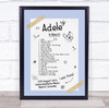 Adele - Concert Setlist Poster Print Canvas Blue Doodle - Sonderfreifläche Messe - Aug 24th 2024