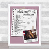 Blink-182 - Concert Setlist Gig Poster Print Canvas Doodle Photo - The OVO Hydro Glasgow Scotland - Aug 30th 2024