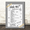 Blink-182 - Concert Setlist Gig Poster Print Canvas Grey Doodle - The OVO Hydro Glasgow Scotland - Aug 30th 2024
