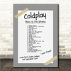 Coldplay - Concert Setlist Gig Poster Print Canvas Grey Tape - Croke Park Dublin Ireland - Sept 2nd 2024