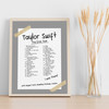 Taylor Swift - Concert Setlist Gig Poster Print Canvas Grey Tape - Wembley London England - Aug 20 2024