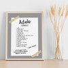 Adele - Concert Setlist Poster Print Canvas Grey Tape - Sonderfreifläche Messe - Aug 24th 2024