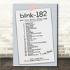 Blink-182 - Concert Setlist Gig Poster Print Canvas Vintage Paper - The OVO Hydro Glasgow Scotland - Aug 30th 2024