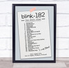 Blink-182 - Concert Setlist Gig Poster Print Canvas Vintage Paper - The OVO Hydro Glasgow Scotland - Aug 30th 2024