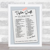 Taylor Swift - Concert Setlist Gig Poster Print Canvas Vintage Paper - Wembley London England - Aug 20 2024
