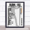 Blink-182 - Concert Setlist Gig Poster Print Canvas Male Grey - The OVO Hydro Glasgow Scotland - Aug 30th 2024