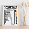 Taylor Swift - Concert Setlist Gig Poster Print Canvas Male Grey - Wembley London England - Aug 20 2024