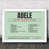 Adele - Concert Setlist Poster Print Canvas Green Landscape - Sonderfreifläche Messe - Aug 24th 2024