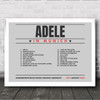 Adele - Concert Setlist Poster Print Canvas Grey Landscape - Sonderfreifläche Messe - Aug 24th 2024