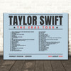 Taylor Swift - Concert Setlist Gig Poster Print Canvas Blue Landscape - Wembley London England - Aug 20 2024