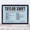 Taylor Swift - Concert Setlist Gig Poster Print Canvas Blue Landscape - Wembley London England - Aug 20 2024