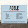 Adele - Concert Setlist Poster Print Canvas Blue Landscape - Sonderfreifläche Messe - Aug 24th 2024