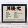 Blink-182 - Concert Setlist Gig Poster Print Canvas Taupe Landscape - The OVO Hydro Glasgow Scotland - Aug 30th 2024