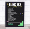 Blink-182 - Concert Setlist Gig Poster Print Canvas Black Green - The OVO Hydro Glasgow Scotland - Aug 30th 2024
